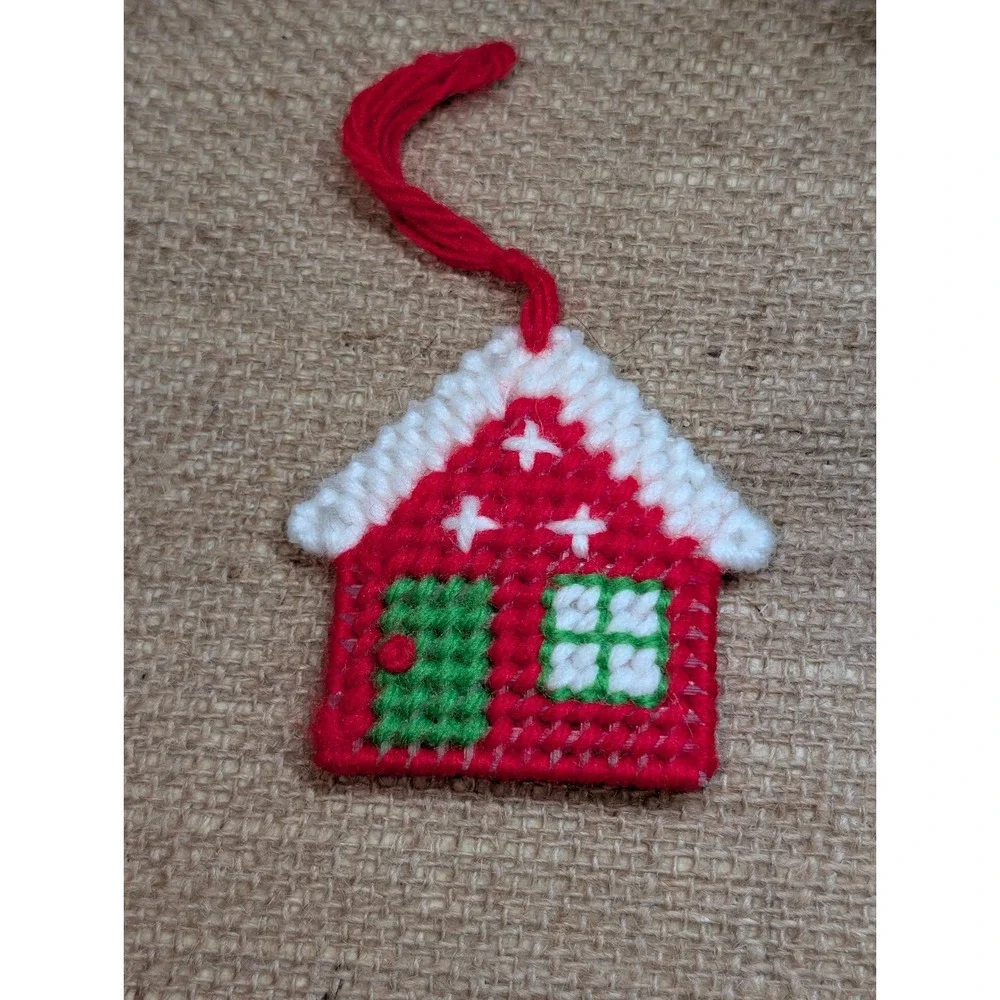 Vintage Handmade Christmas Ornaments Set Santa House Gnome Doll Holiday Decor
